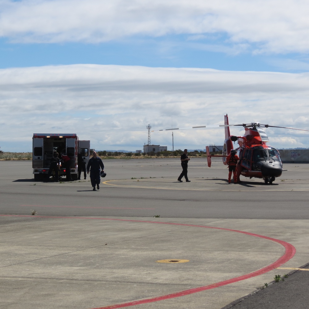 Coast Guard aircrew recovers cruise ship passenger who went overboard near the Strait of Juan de Fuca