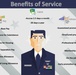 Benefits of service: Pay, leave, advancement