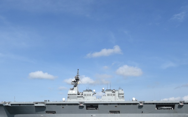 Japan Maritime Self-Defense Force destroyer helicopter ship JS Ise (DDH 182) leaves Pearl Harbor