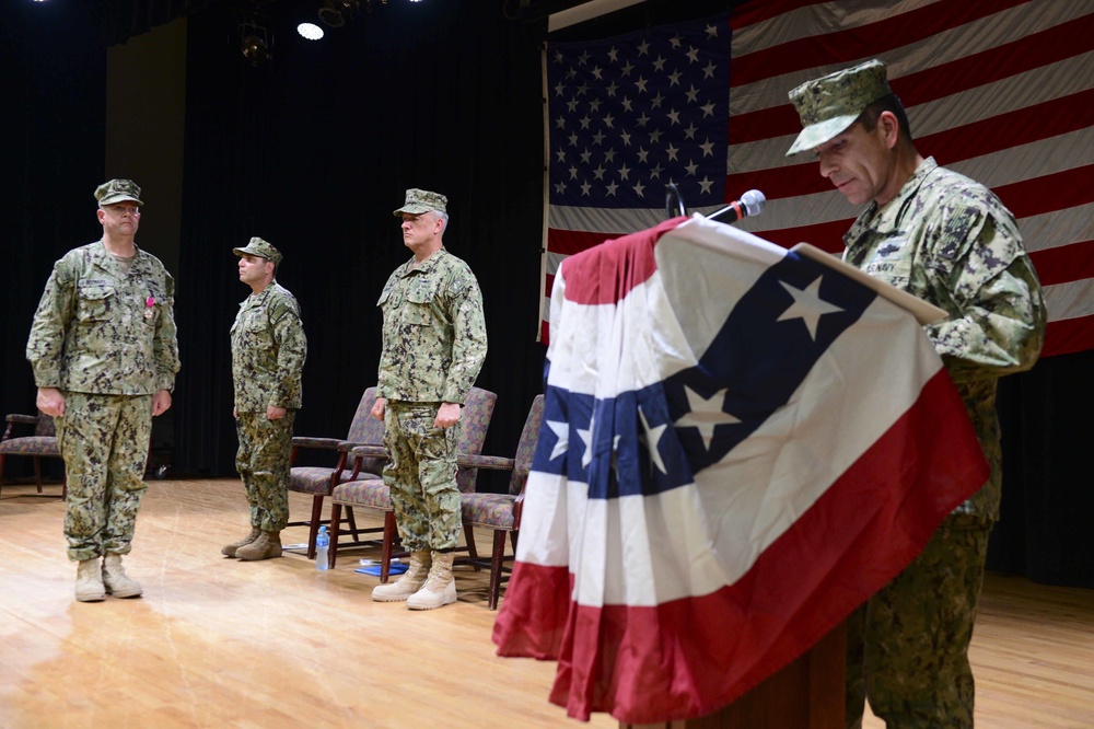 Task Force Shore Battlespace Holds Change of Charge Ceremony at NSA Bahrain
