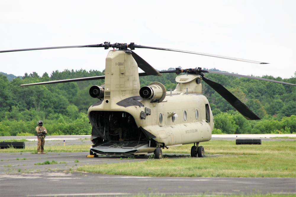 Sling-load training with 89B Ammunition Supply Course at Fort McCoy