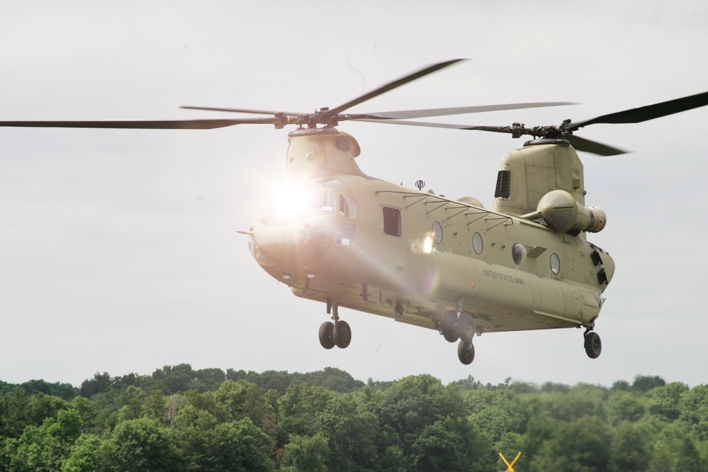 Sling-load training with 89B Ammunition Supply Course at Fort McCoy