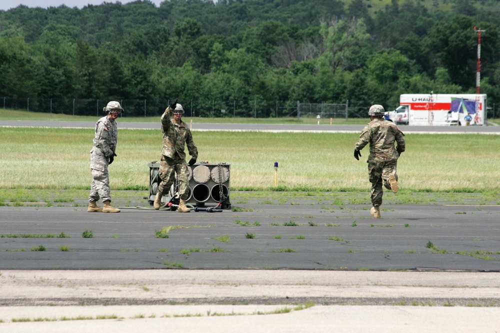 Sling-load training with 89B Ammunition Supply Course at Fort McCoy