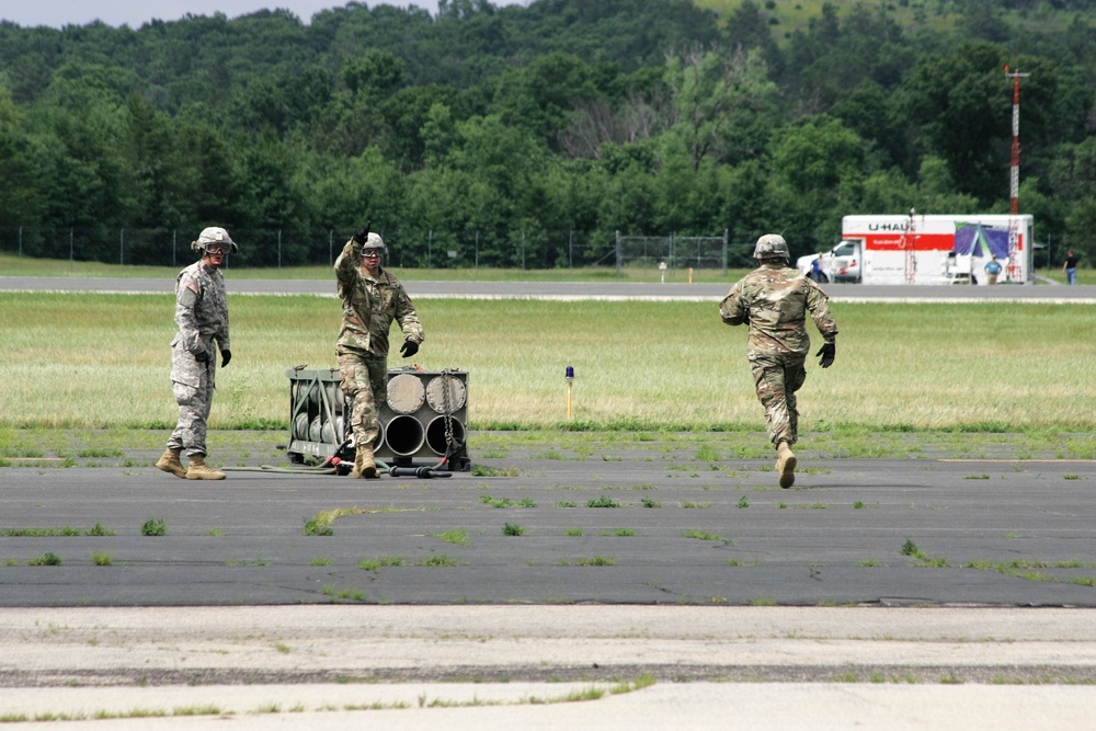 Sling-load training with 89B Ammunition Supply Course at Fort McCoy