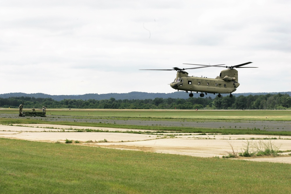 Sling-load training with 89B Ammunition Supply Course at Fort McCoy