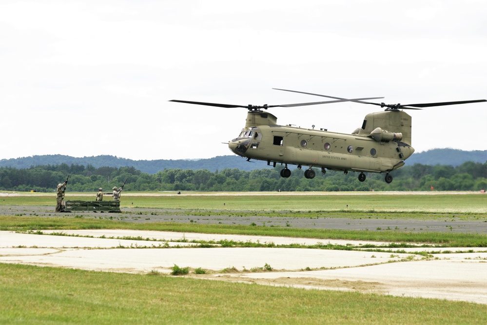 Sling-load training with 89B Ammunition Supply Course at Fort McCoy