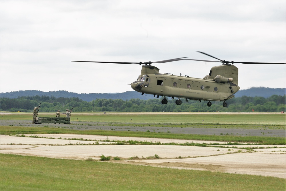 Sling-load training with 89B Ammunition Supply Course at Fort McCoy