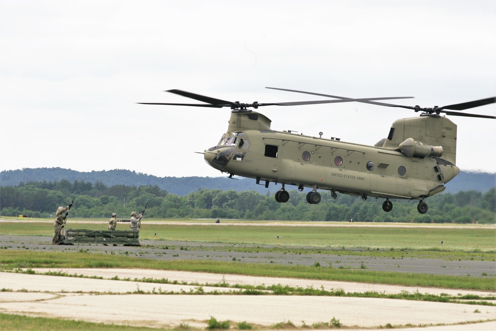 Sling-load training with 89B Ammunition Supply Course at Fort McCoy