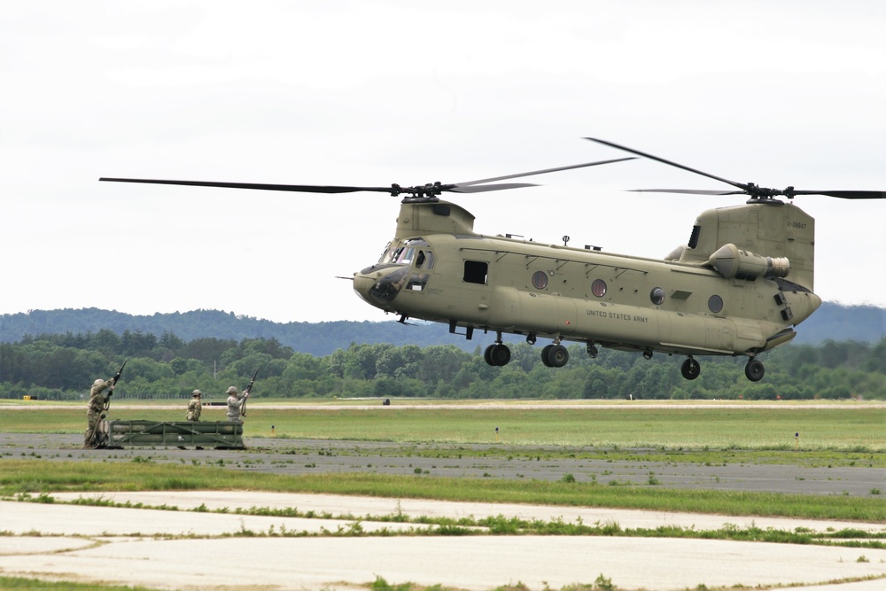 Sling-load training with 89B Ammunition Supply Course at Fort McCoy