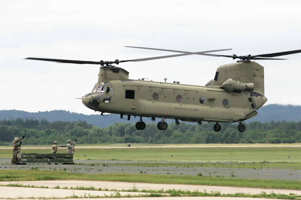 Sling-load training with 89B Ammunition Supply Course at Fort McCoy