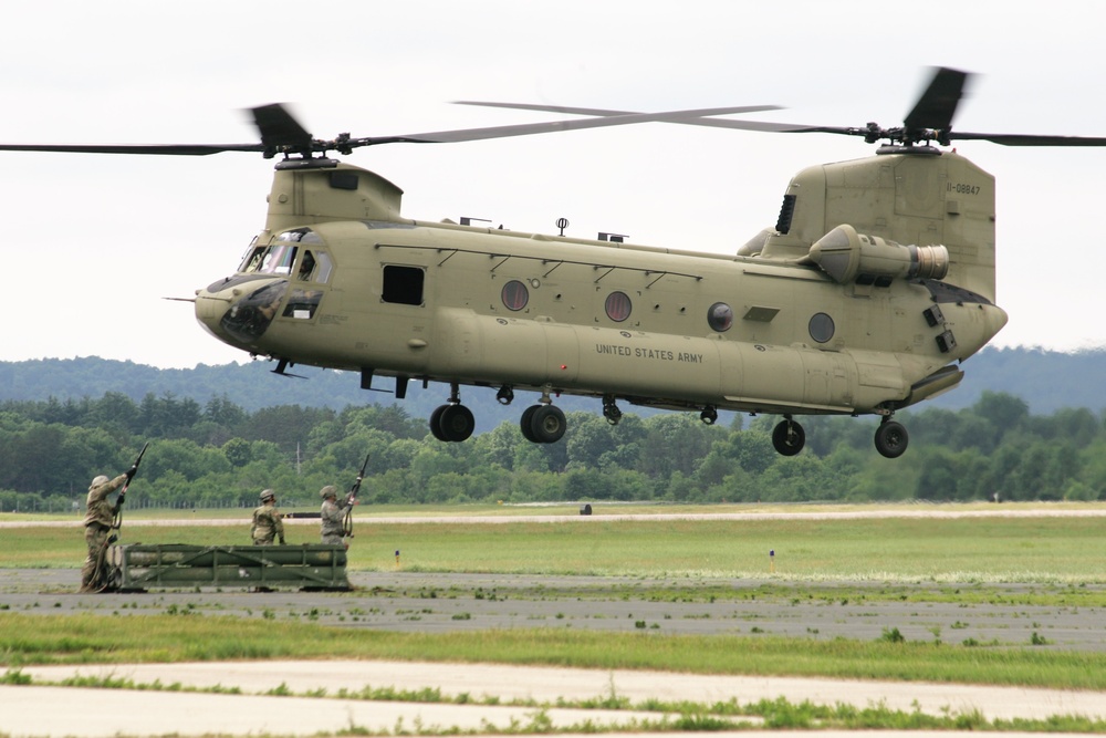 Sling-load training with 89B Ammunition Supply Course at Fort McCoy