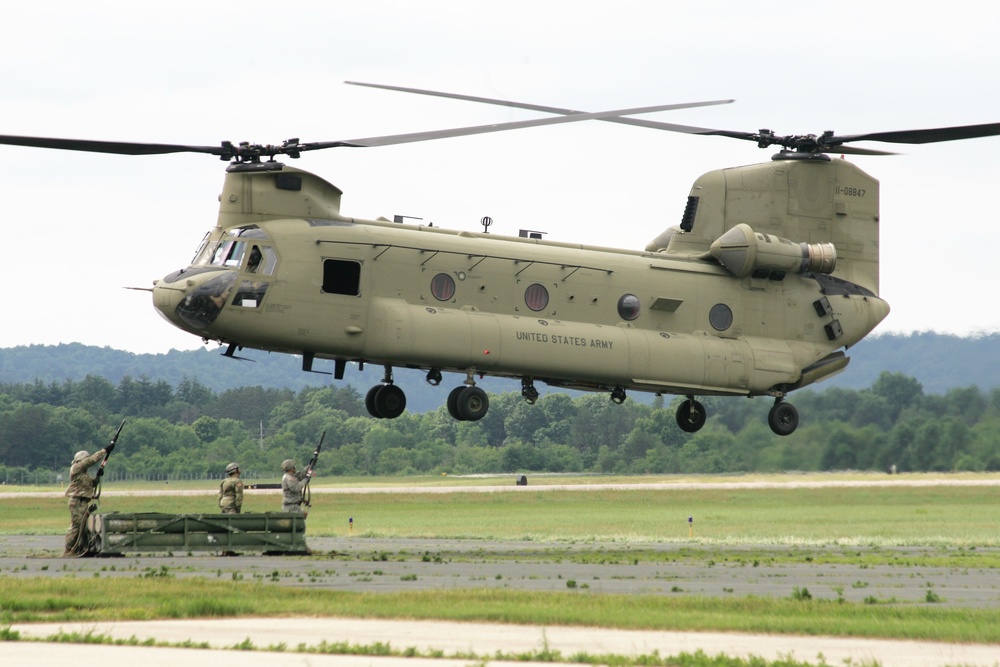 Sling-load training with 89B Ammunition Supply Course at Fort McCoy