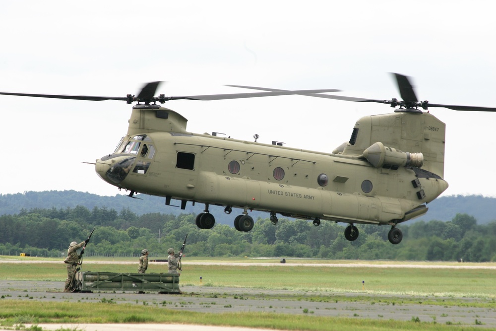 Sling-load training with 89B Ammunition Supply Course at Fort McCoy