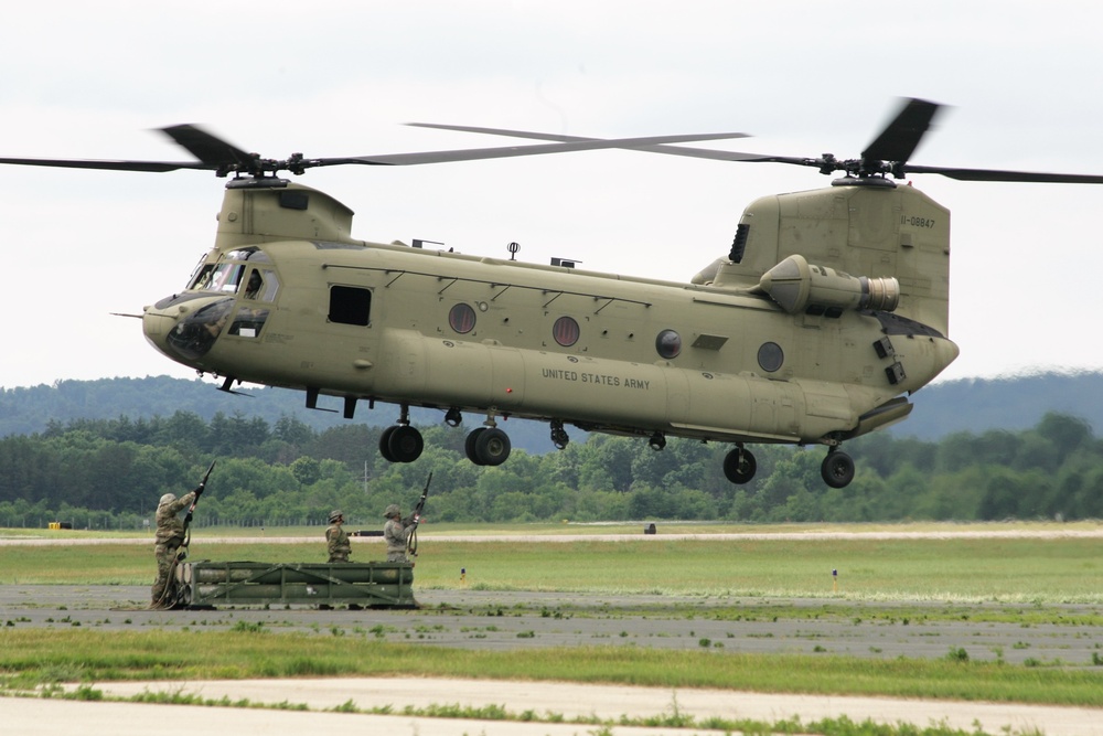 Sling-load training with 89B Ammunition Supply Course at Fort McCoy