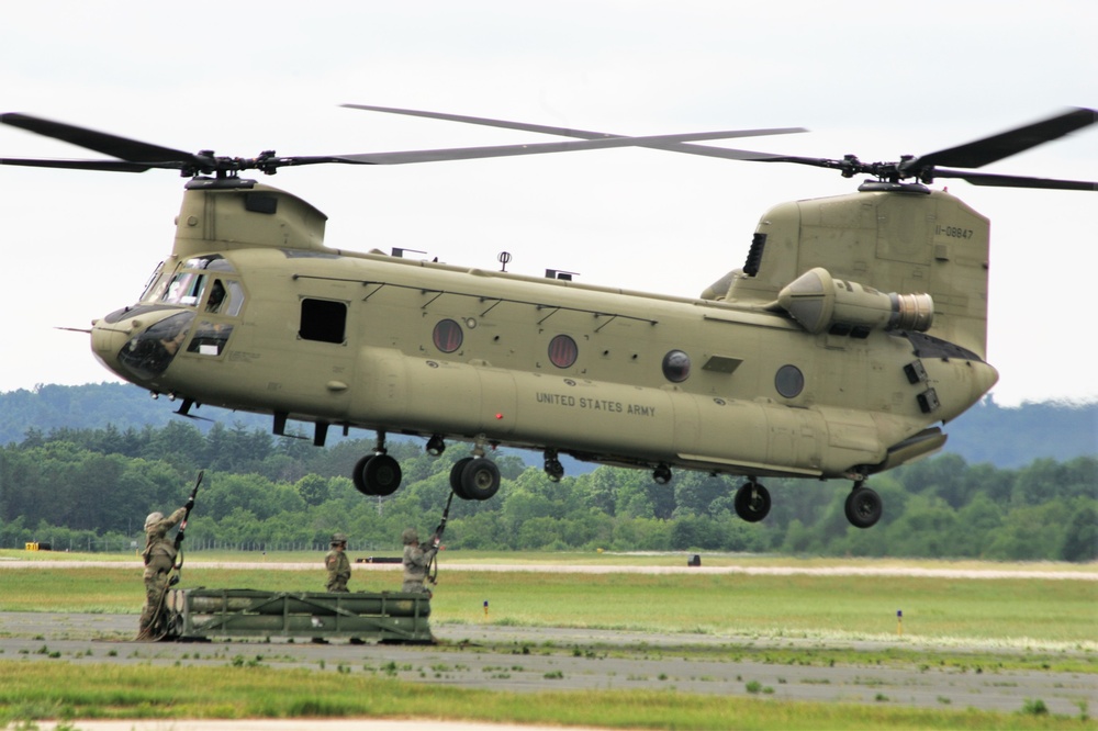 Sling-load training with 89B Ammunition Supply Course at Fort McCoy