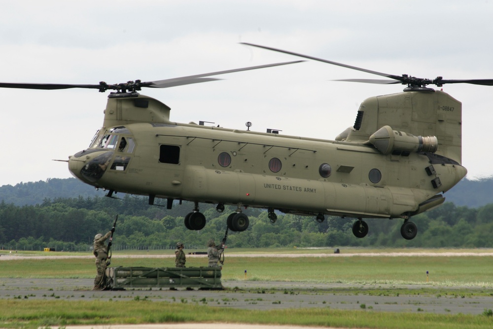 Sling-load training with 89B Ammunition Supply Course at Fort McCoy