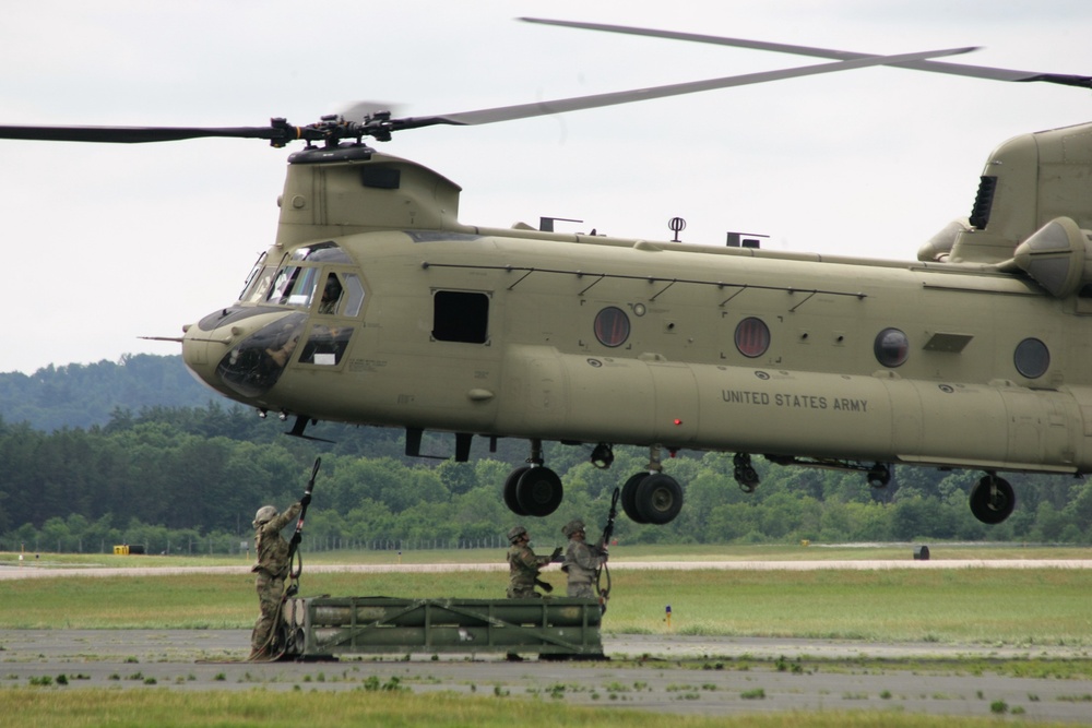 Sling-load training with 89B Ammunition Supply Course at Fort McCoy