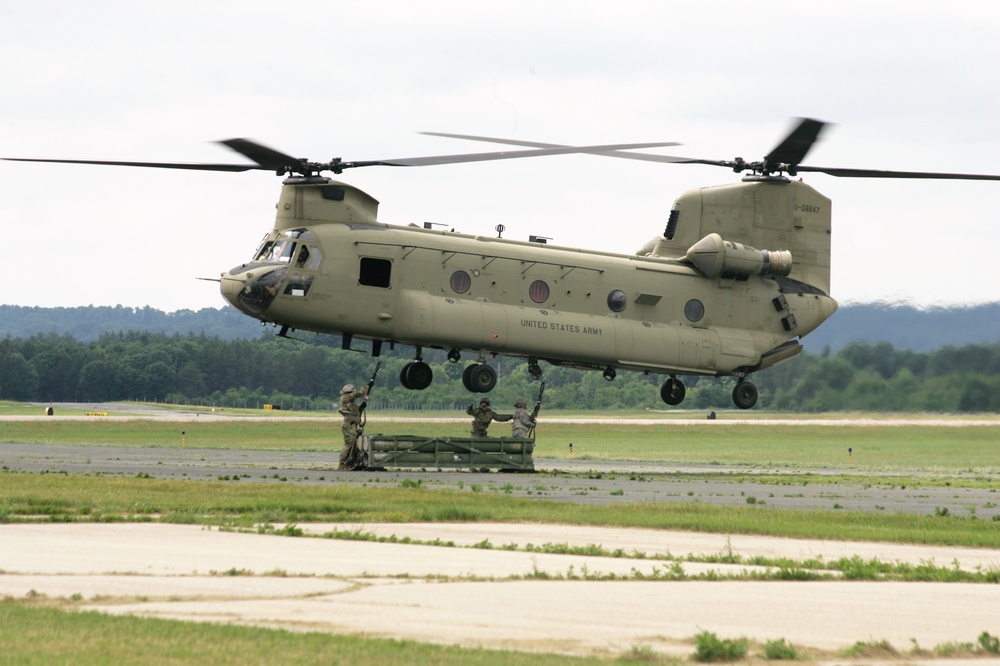 Sling-load training with 89B Ammunition Supply Course at Fort McCoy