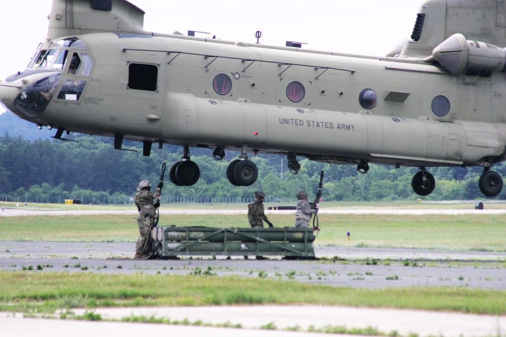 Sling-load training with 89B Ammunition Supply Course at Fort McCoy