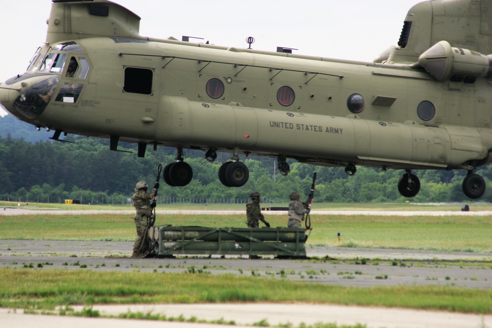 Sling-load training with 89B Ammunition Supply Course at Fort McCoy