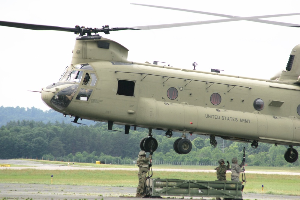 Sling-load training with 89B Ammunition Supply Course at Fort McCoy