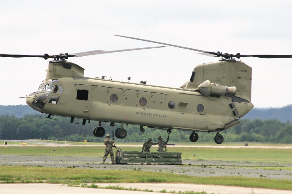 Sling-load training with 89B Ammunition Supply Course at Fort McCoy