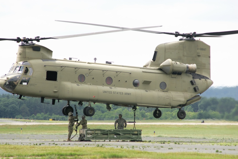 Sling-load training with 89B Ammunition Supply Course at Fort McCoy