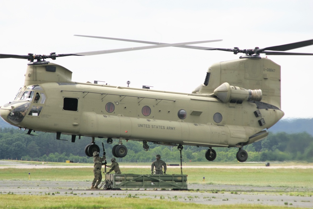 Sling-load training with 89B Ammunition Supply Course at Fort McCoy