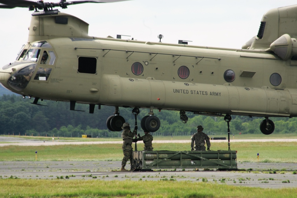 Sling-load training with 89B Ammunition Supply Course at Fort McCoy