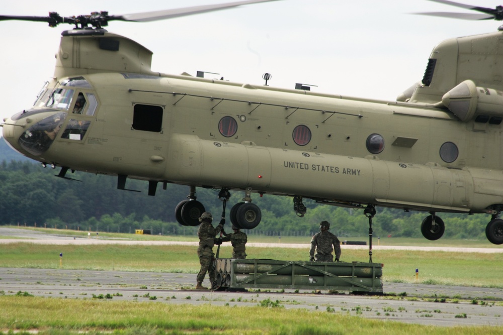 Sling-load training with 89B Ammunition Supply Course at Fort McCoy