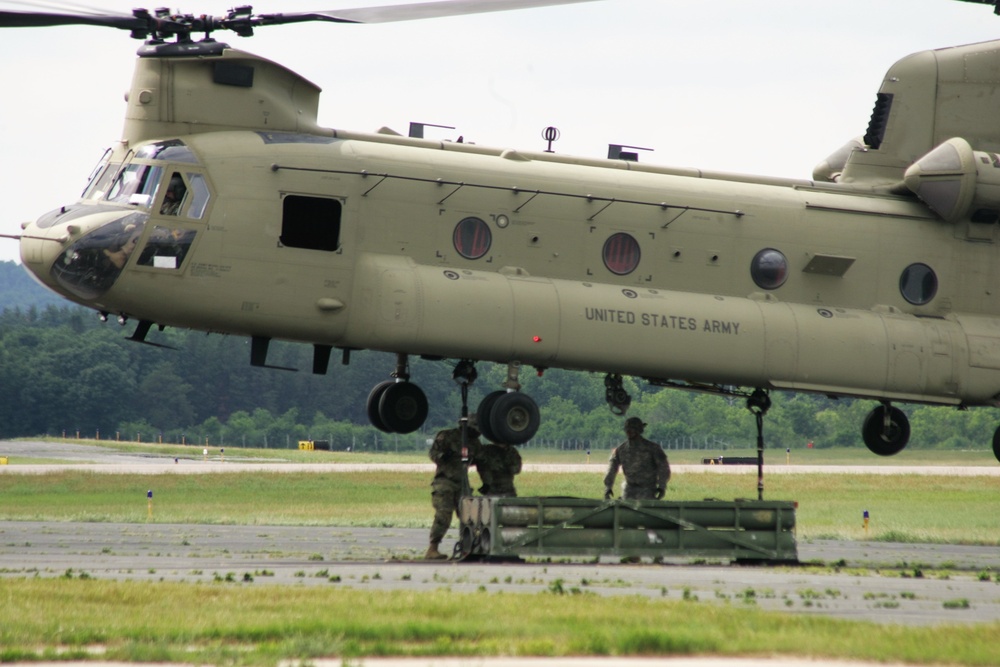 Sling-load training with 89B Ammunition Supply Course at Fort McCoy