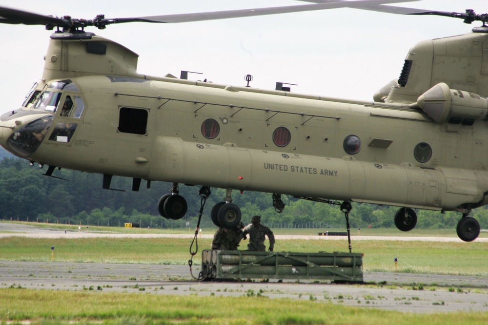 Sling-load training with 89B Ammunition Supply Course at Fort McCoy