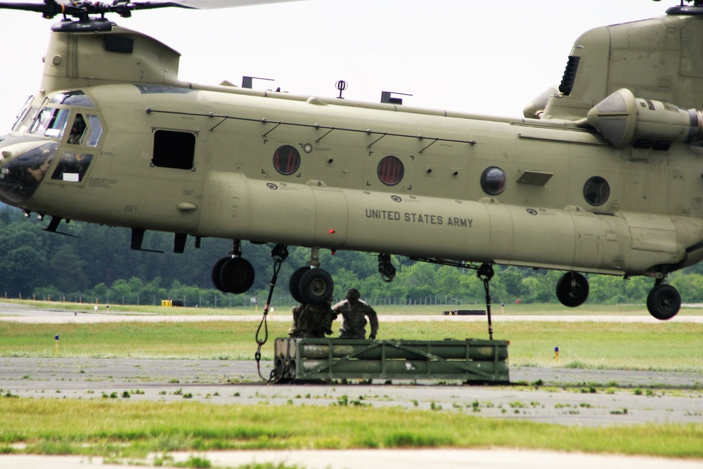 Sling-load training with 89B Ammunition Supply Course at Fort McCoy