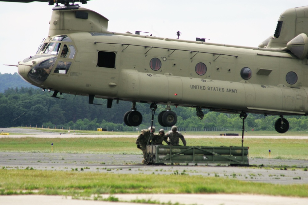 Sling-load training with 89B Ammunition Supply Course at Fort McCoy