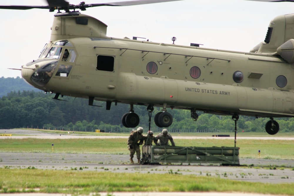 Sling-load training with 89B Ammunition Supply Course at Fort McCoy