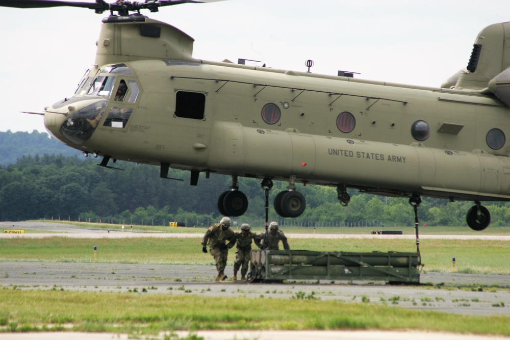 Sling-load training with 89B Ammunition Supply Course at Fort McCoy