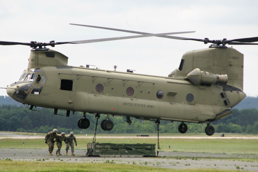 Sling-load training with 89B Ammunition Supply Course at Fort McCoy