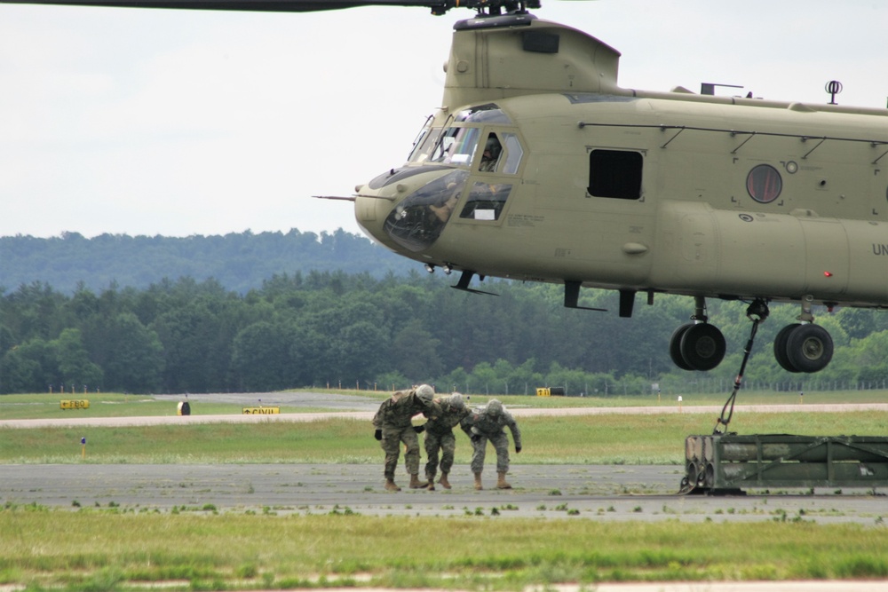 Sling-load training with 89B Ammunition Supply Course at Fort McCoy