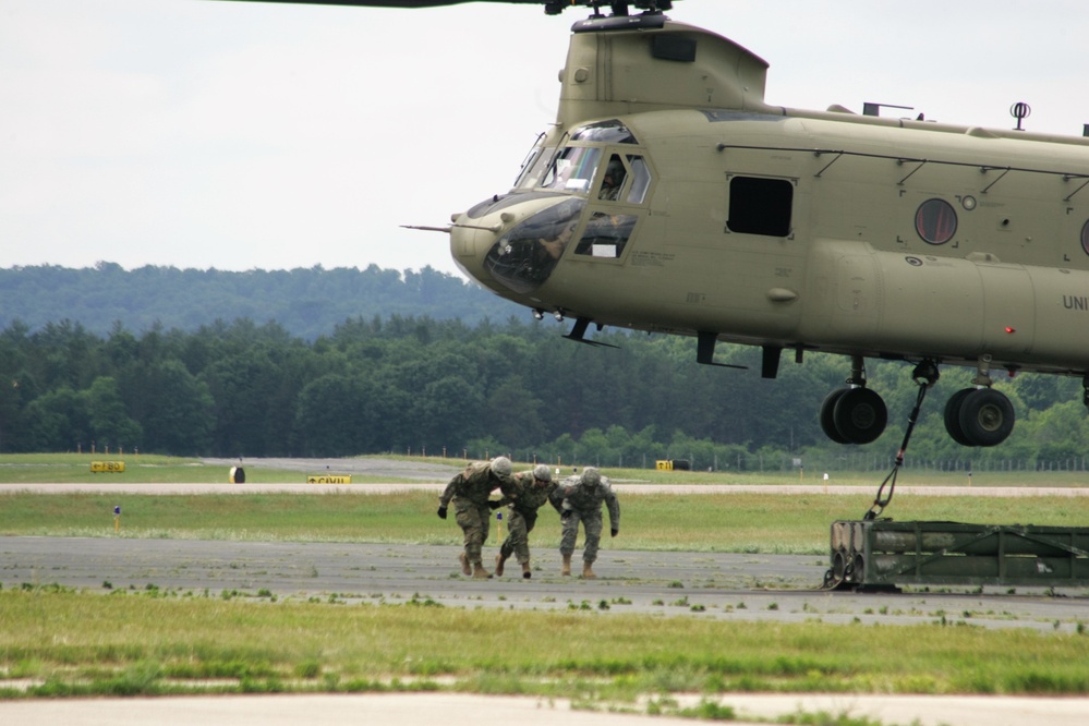 Sling-load training with 89B Ammunition Supply Course at Fort McCoy