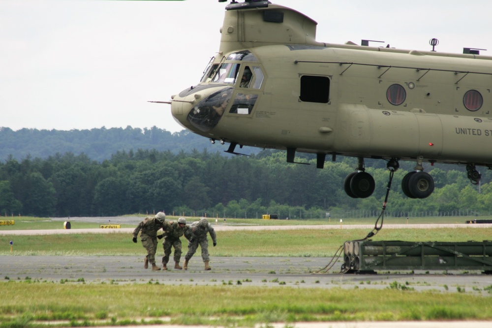 Sling-load training with 89B Ammunition Supply Course at Fort McCoy