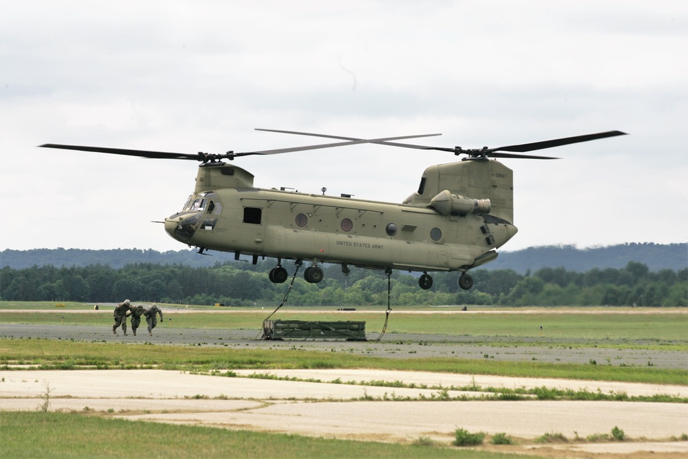 Sling-load training with 89B Ammunition Supply Course at Fort McCoy