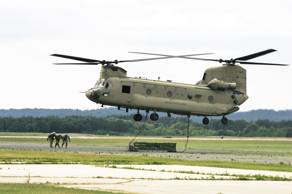 Sling-load training with 89B Ammunition Supply Course at Fort McCoy