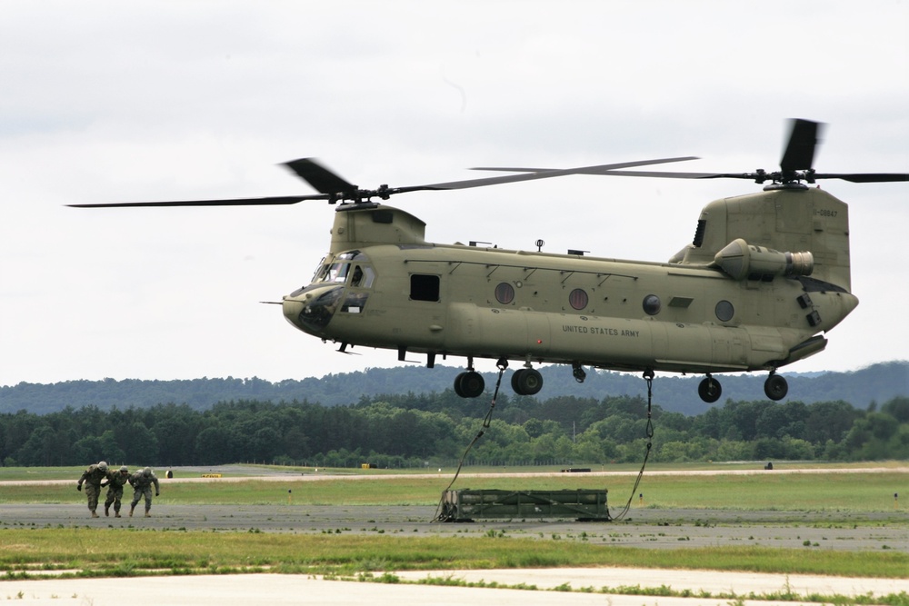 Sling-load training with 89B Ammunition Supply Course at Fort McCoy