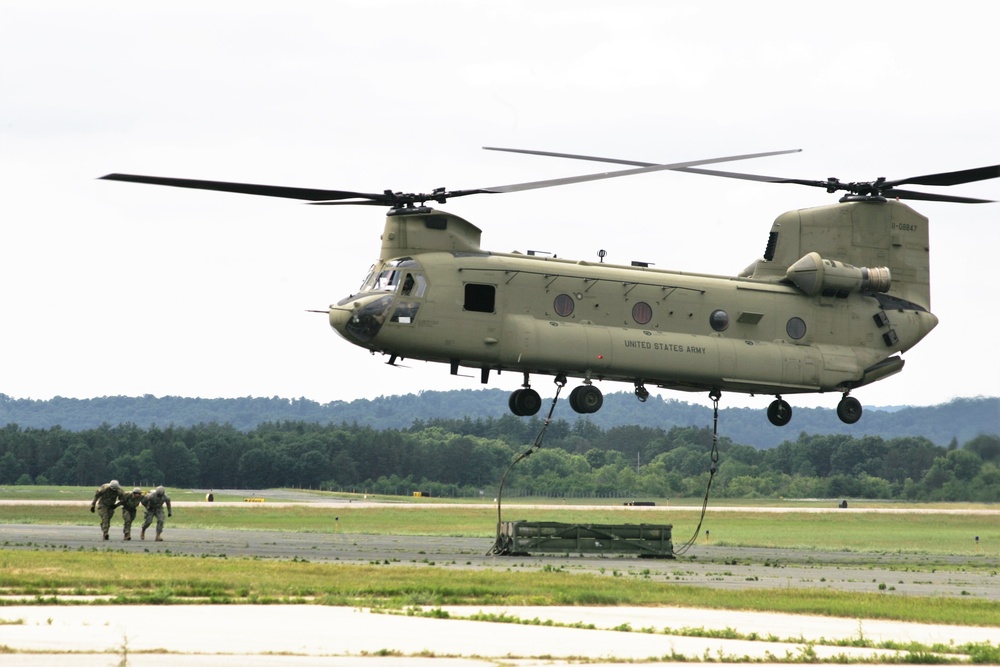 Sling-load training with 89B Ammunition Supply Course at Fort McCoy