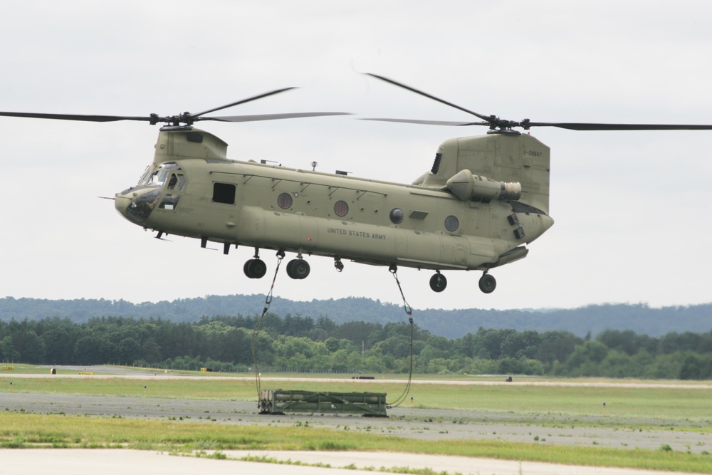 Sling-load training with 89B Ammunition Supply Course at Fort McCoy