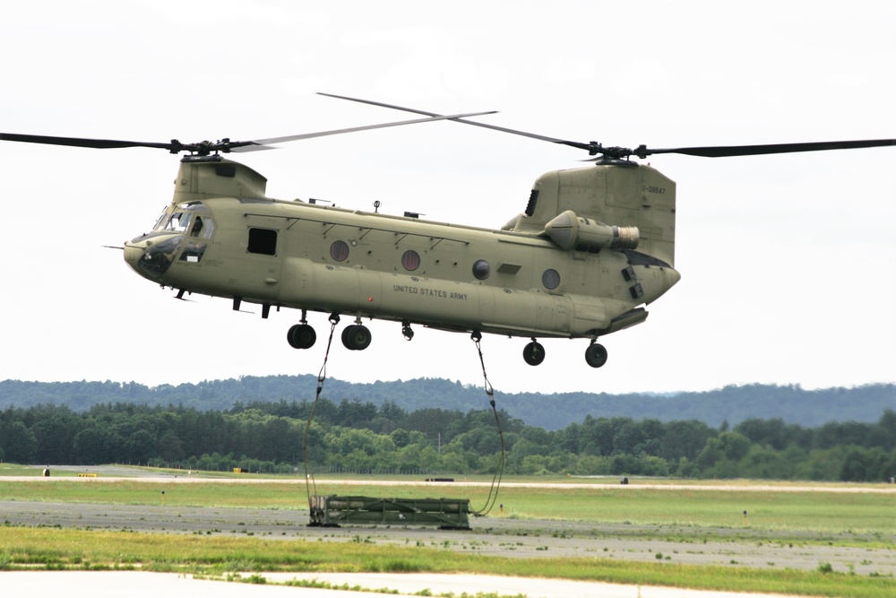 Sling-load training with 89B Ammunition Supply Course at Fort McCoy