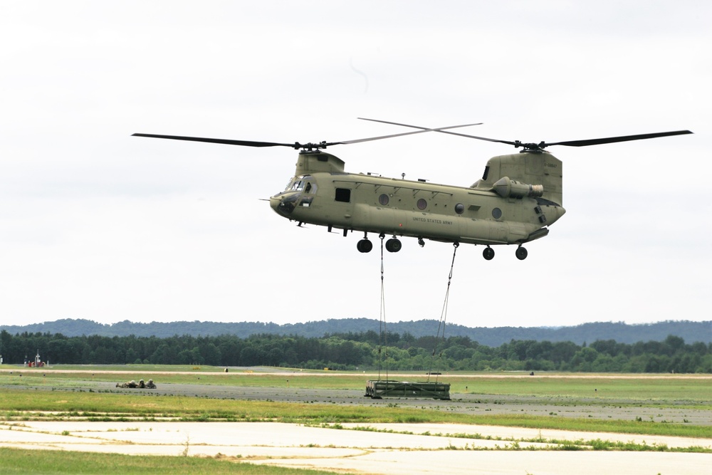 Sling-load training with 89B Ammunition Supply Course at Fort McCoy