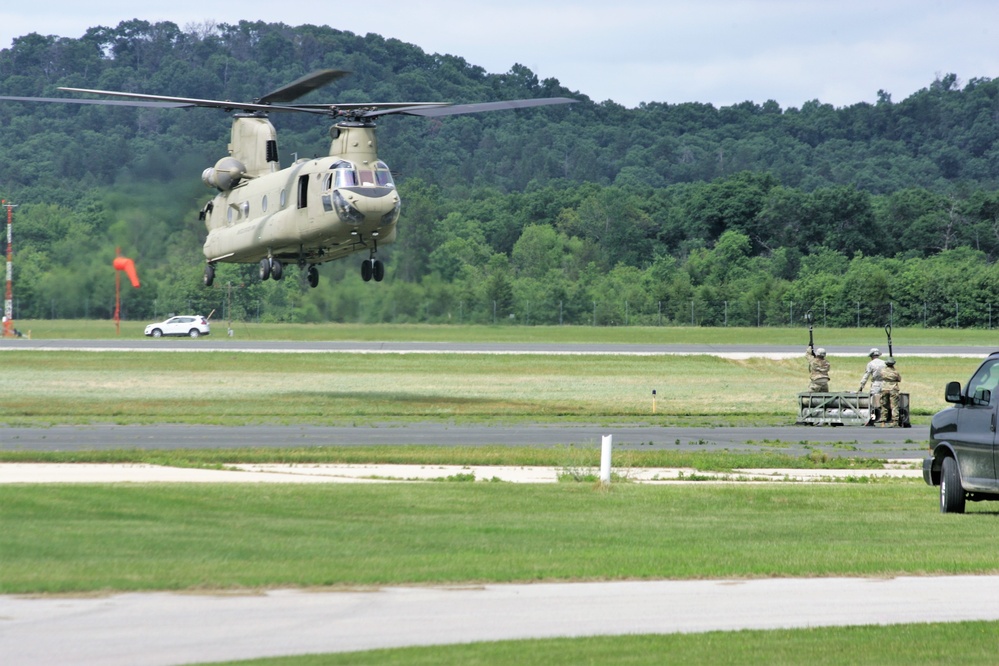 Sling-load training with 89B Ammunition Supply Course at Fort McCoy