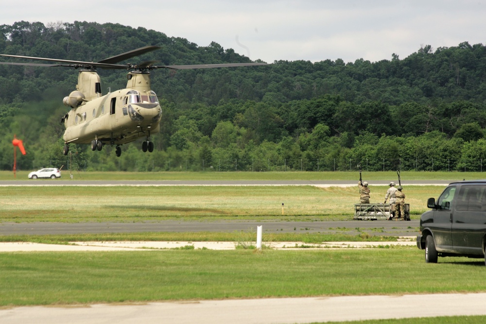 Sling-load training with 89B Ammunition Supply Course at Fort McCoy