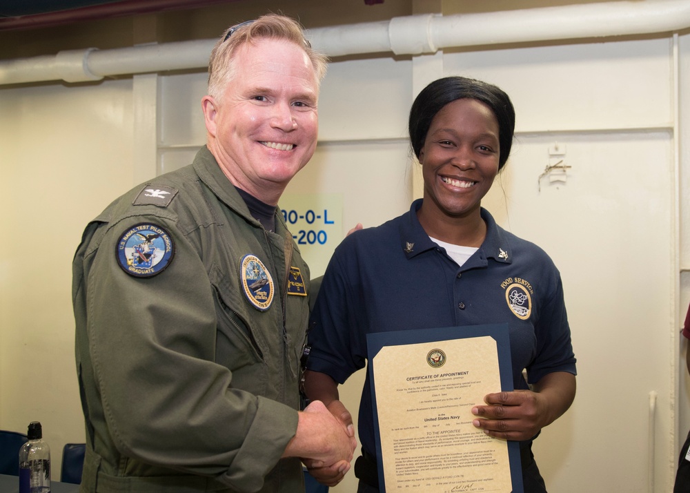 USS Gerald R. Ford Meritorious Advancement